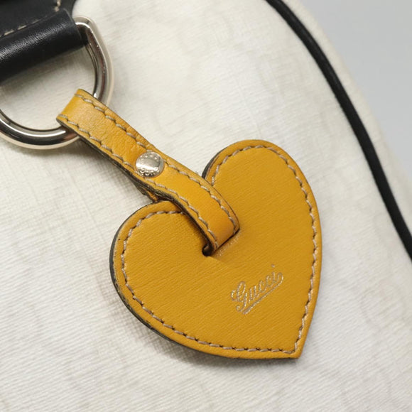 GUCCI GG Supreme Boston Bag PVC White Gold 193603 Auth 140312