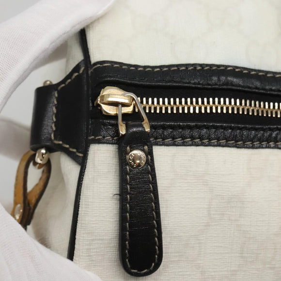 GUCCI GG Supreme Boston Bag PVC White Gold 193603 Auth 140312