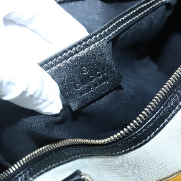 GUCCI GG Supreme Boston Bag PVC White Gold 193603 Auth 140312