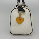 GUCCI GG Supreme Boston Bag PVC White Gold 193603 Auth 140312-4