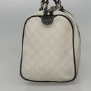 GUCCI GG Supreme Boston Bag PVC White Gold 193603 Auth 140312-5