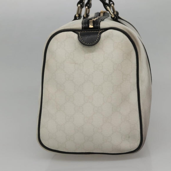 GUCCI GG Supreme Boston Bag PVC White Gold 193603 Auth 140312