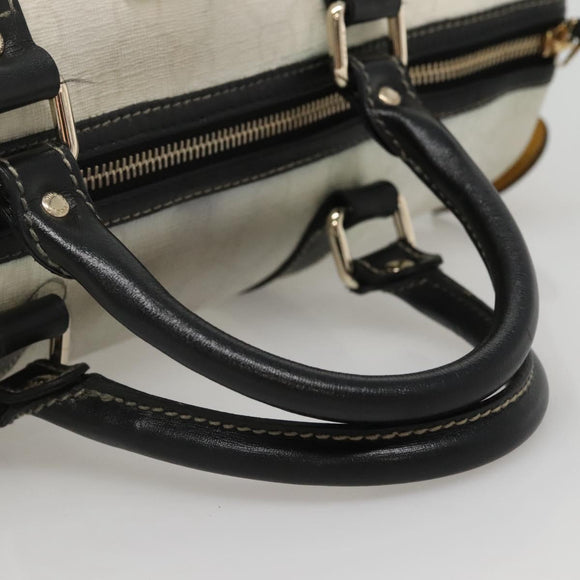 GUCCI GG Supreme Boston Bag PVC White Gold 193603 Auth 140312