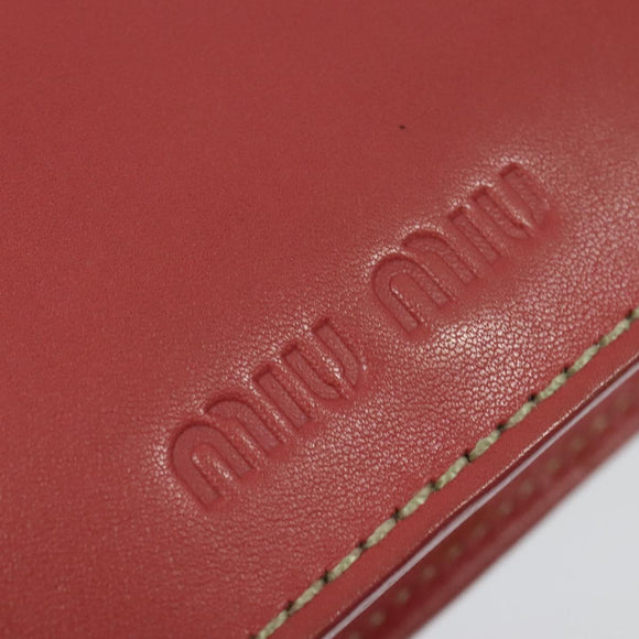 Miu Miu Shoulder Bag Leather Pink Gold Auth 140313