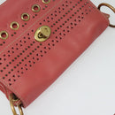 Miu Miu Shoulder Bag Leather Pink Gold Auth 140313-6