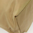PRADA Tote Bag Nylon Beige Silver Auth 140315-12