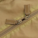 PRADA Tote Bag Nylon Beige Silver Auth 140315-14