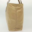PRADA Tote Bag Nylon Beige Silver Auth 140315-4