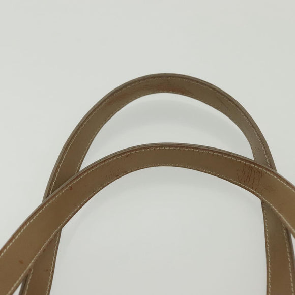 PRADA Tote Bag Nylon Beige Silver Auth 140315