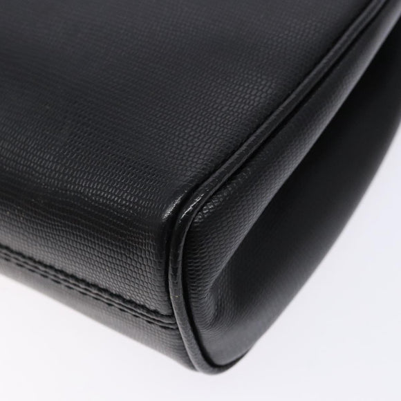 CELINE Shoulder Bag Leather Black Gold Auth 140316