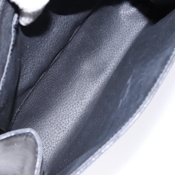 CELINE Shoulder Bag Leather Black Gold Auth 140316