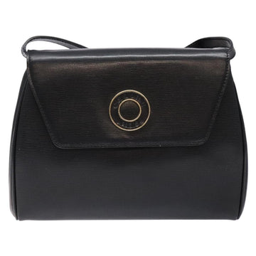 CELINE Shoulder Bag Leather Black Gold Auth 140316 - 0