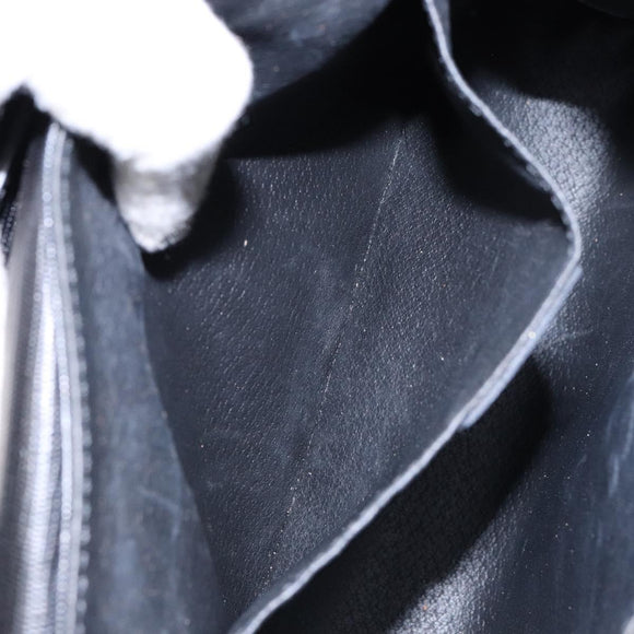 CELINE Shoulder Bag Leather Black Gold Auth 140316