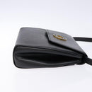 CELINE Shoulder Bag Leather Black Gold Auth 140316-4