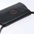 CELINE Shoulder Bag Leather Black Gold Auth 140316-6