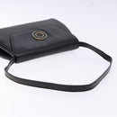 CELINE Shoulder Bag Leather Black Gold Auth 140316-7