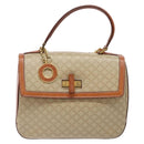 CELINE Macadam Canvas Hand Bag PVC 2way Beige Gold Auth 140317-2