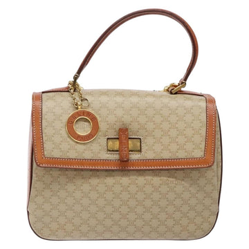 CELINE Macadam Canvas Hand Bag PVC 2way Beige Gold Auth 140317 - 0