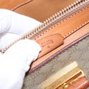 CELINE Macadam Canvas Hand Bag PVC 2way Beige Gold Auth 140317-25