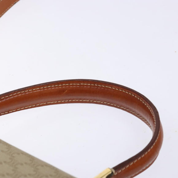 CELINE Macadam Canvas Hand Bag PVC 2way Beige Gold Auth 140317