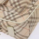 BURBERRY Nova Check Blue Label Shoulder Bag Canvas Leather Beige Auth 140318-14