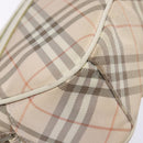 BURBERRY Nova Check Blue Label Shoulder Bag Canvas Leather Beige Auth 140318-16