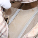 BURBERRY Nova Check Blue Label Shoulder Bag Canvas Leather Beige Auth 140318-12