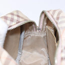 BURBERRY Nova Check Blue Label Shoulder Bag Canvas Leather Beige Auth 140318-20