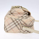 BURBERRY Nova Check Blue Label Shoulder Bag Canvas Leather Beige Auth 140318-3
