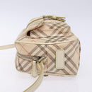 BURBERRY Nova Check Blue Label Shoulder Bag Canvas Leather Beige Auth 140318-4