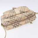 BURBERRY Nova Check Blue Label Shoulder Bag Canvas Leather Beige Auth 140318-6