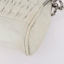 CHANEL Chain Shoulder Bag Leather Ivory Silver CC Auth 140320-9