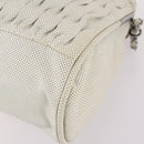 CHANEL Chain Shoulder Bag Leather Ivory Silver CC Auth 140320-15