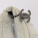 CHANEL Chain Shoulder Bag Leather Ivory Silver CC Auth 140320-10