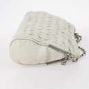 CHANEL Chain Shoulder Bag Leather Ivory Silver CC Auth 140320-3