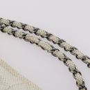 CHANEL Chain Shoulder Bag Leather Ivory Silver CC Auth 140320-8