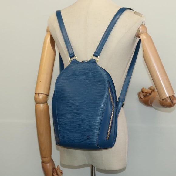 LOUIS VUITTON Epi Mabillon Backpack Blue M52235 LV Auth 140323