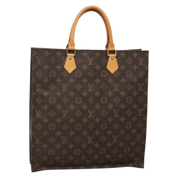 LOUIS VUITTON Monogram Sac Plat Hand Bag M51140 LV Auth 140331