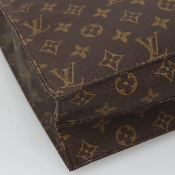 LOUIS VUITTON Monogram Sac Plat Hand Bag M51140 LV Auth 140331
