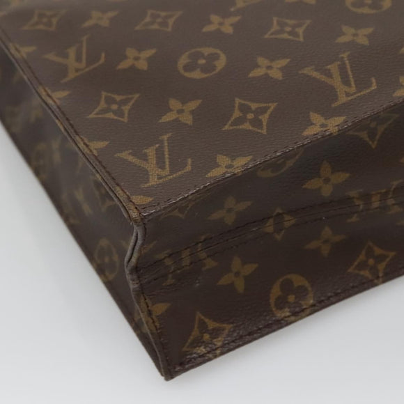 LOUIS VUITTON Monogram Sac Plat Hand Bag M51140 LV Auth 140332