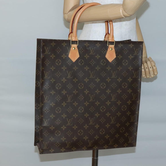 LOUIS VUITTON Monogram Sac Plat Hand Bag M51140 LV Auth 140332