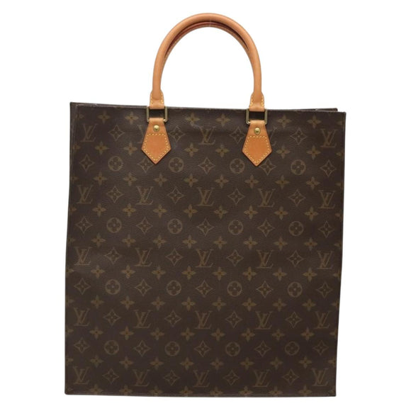 LOUIS VUITTON Monogram Sac Plat Hand Bag M51140 LV Auth 140332