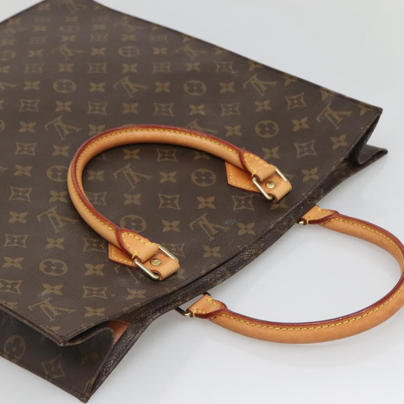 LOUIS VUITTON Monogram Sac Plat Hand Bag M51140 LV Auth 140332