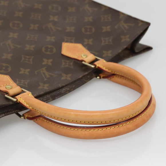 LOUIS VUITTON Monogram Sac Plat Hand Bag M51140 LV Auth 140332