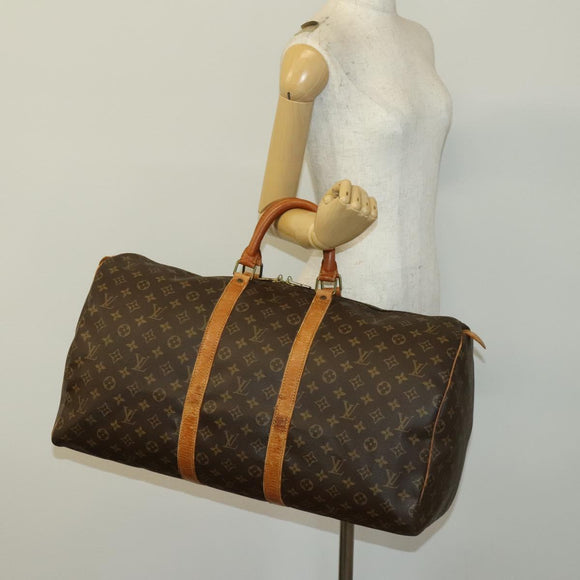 LOUIS VUITTON Monogram Keepall 55 Boston Bag M41424 LV Auth 140335