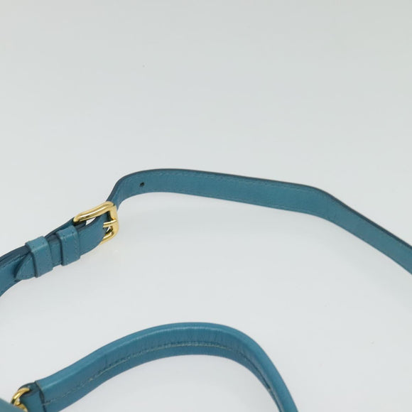 Miu Miu Hand Bag Leather 2way Blue Gold Auth 140336