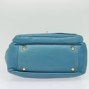 Miu Miu Hand Bag Leather 2way Blue Gold Auth 140336-4