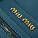 Miu Miu Hand Bag Leather 2way Blue Gold Auth 140336-18