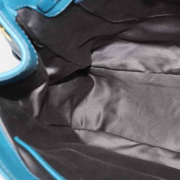 Miu Miu Hand Bag Leather 2way Blue Gold Auth 140336