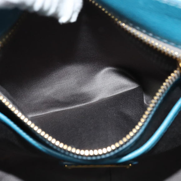 Miu Miu Hand Bag Leather 2way Blue Gold Auth 140336